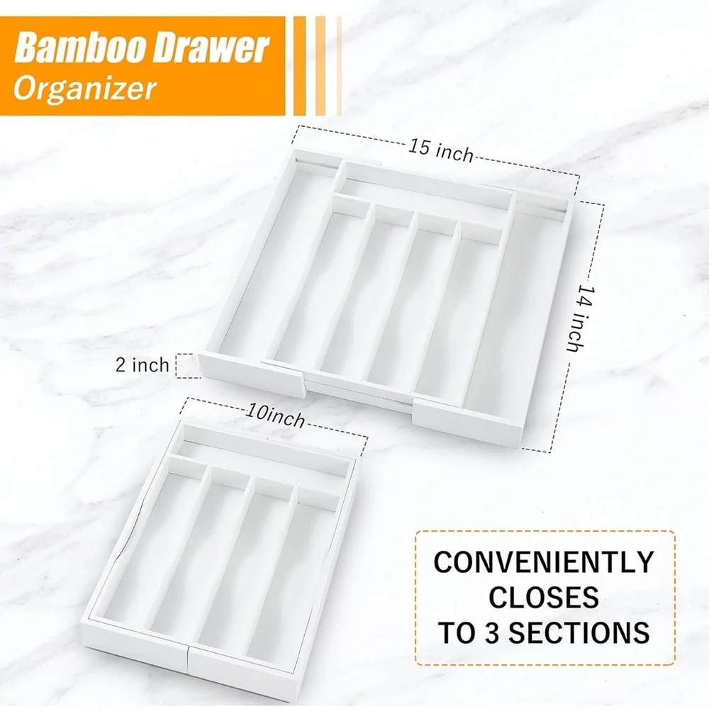 BAMBOO White Drawer Organizer